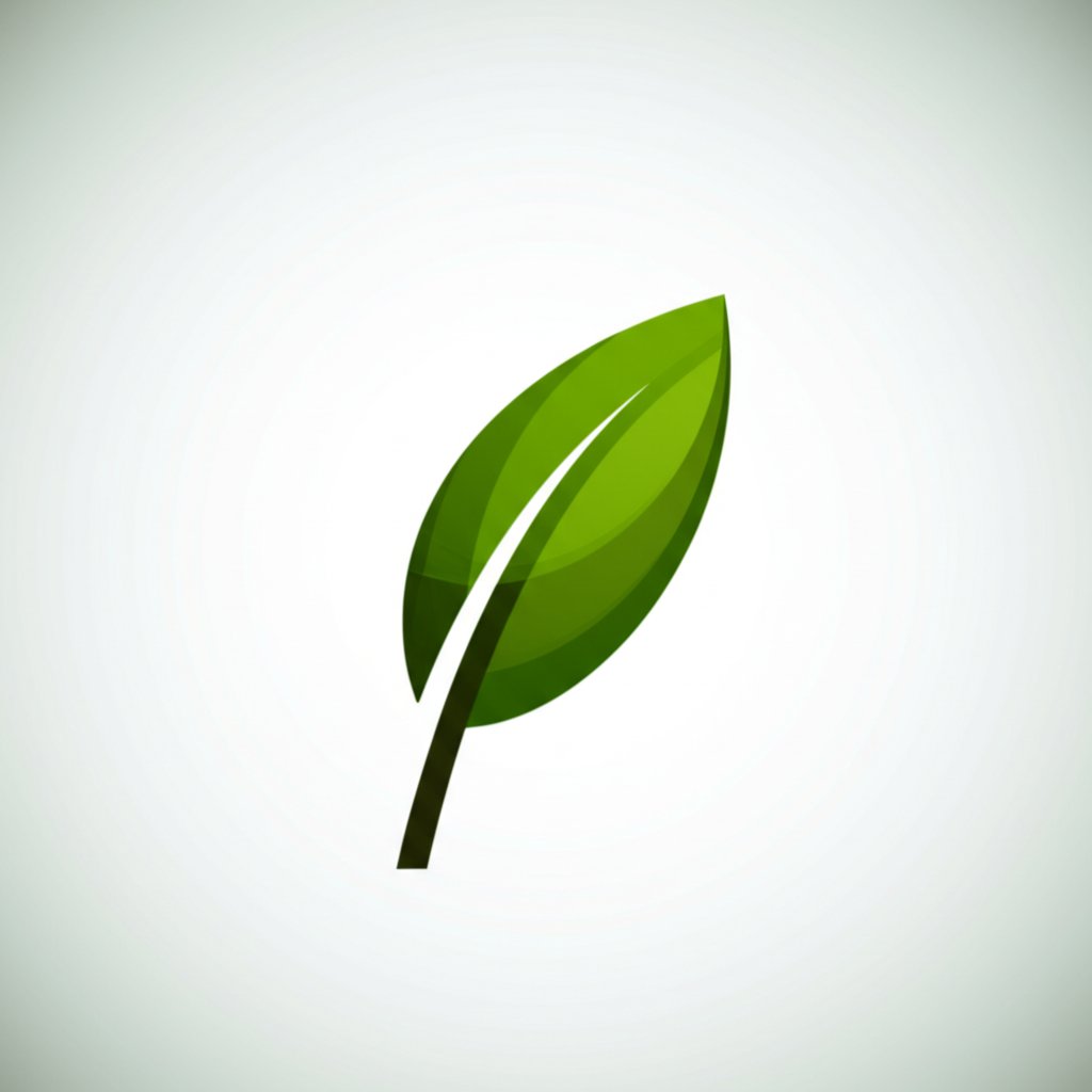 conceptual art of a leaf and logo symbolizing the fusion of nature and brand identity