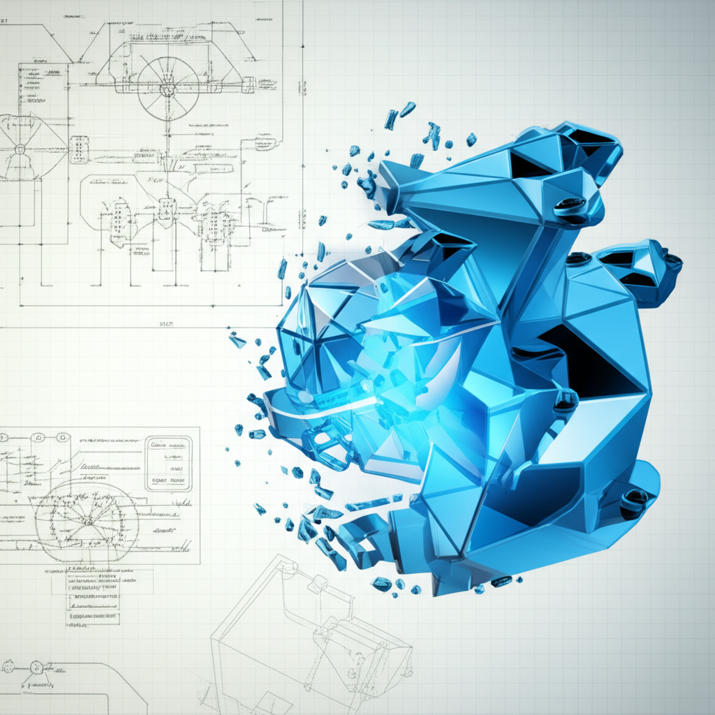 conceptual art representing the process of design validation from blueprint to a tangible successful product