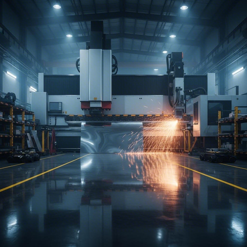 modern steel sheet fabrication facility with cnc bending and laser cutting equipment