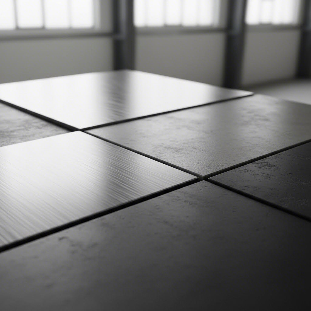 steel grade samples showing stainless galvanized and carbon steel finishes