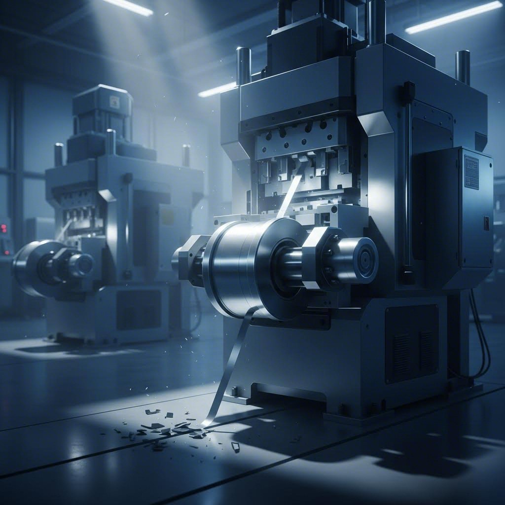 precision scrap cutter mechanism integrated into a stamping press line for efficient waste management