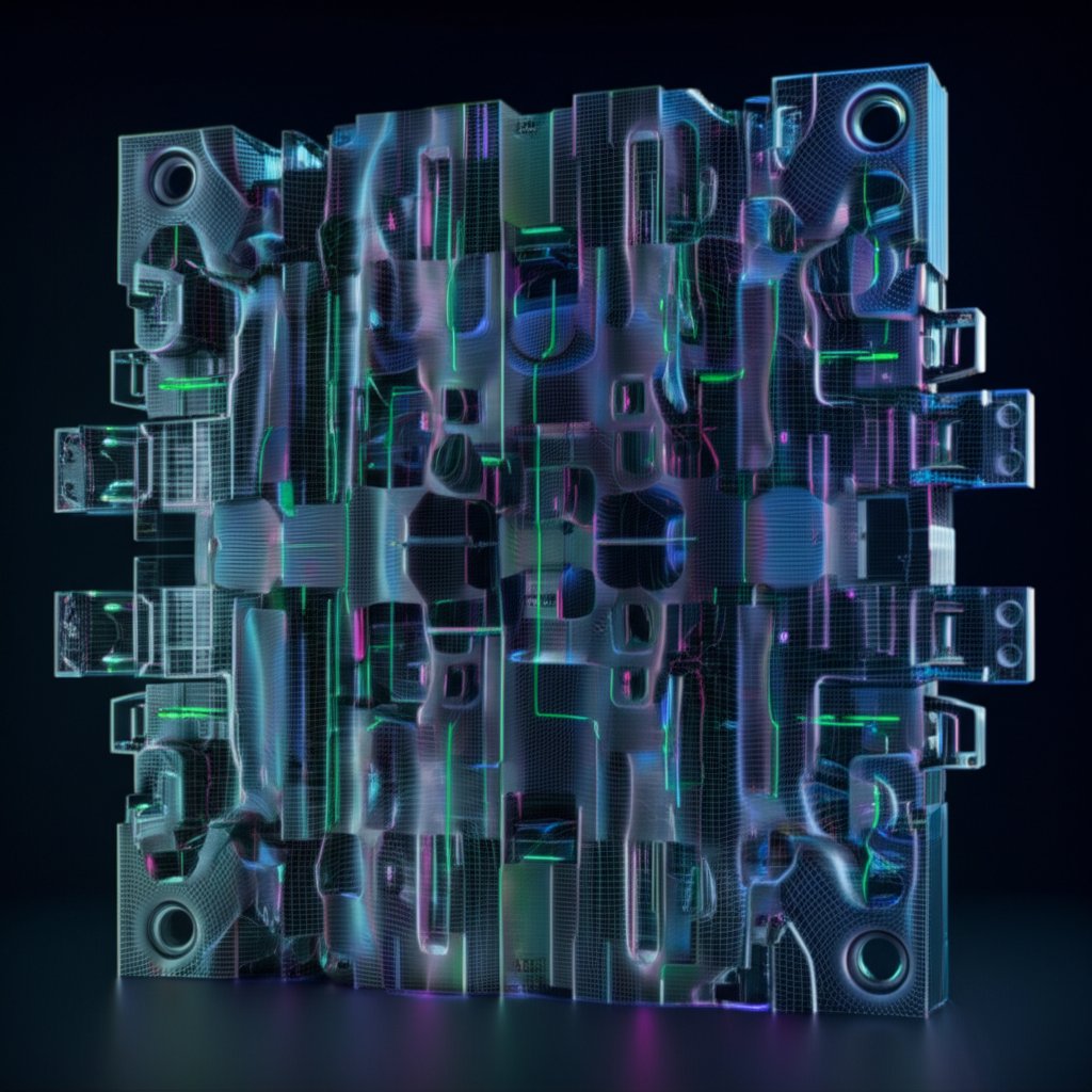 conceptual illustration of a die casting mold optimized for performance and longevity