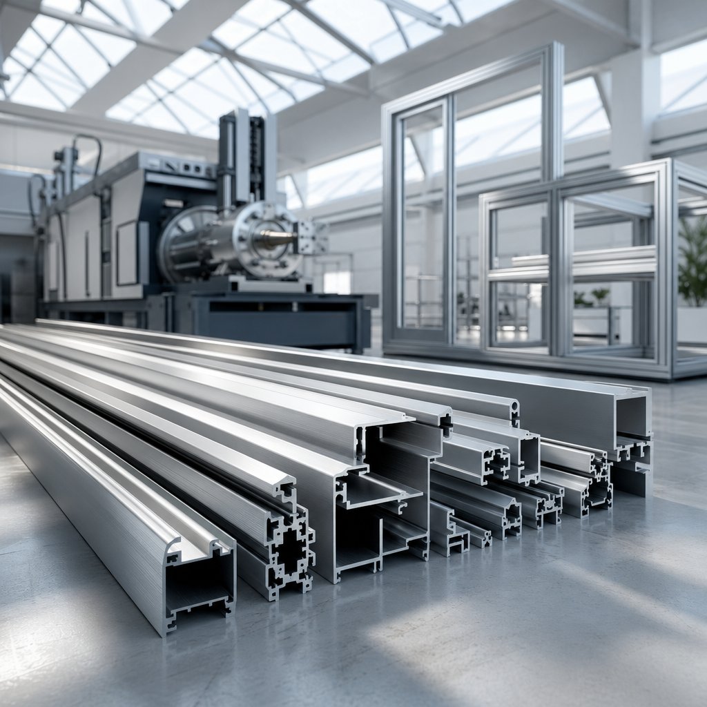 extruded aluminium profiles used in architectural and industrial design
