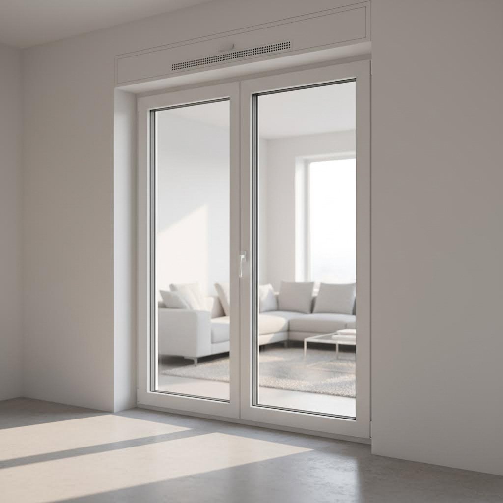 modern trickle vent installed on a upvc window frame for continuous background ventilation