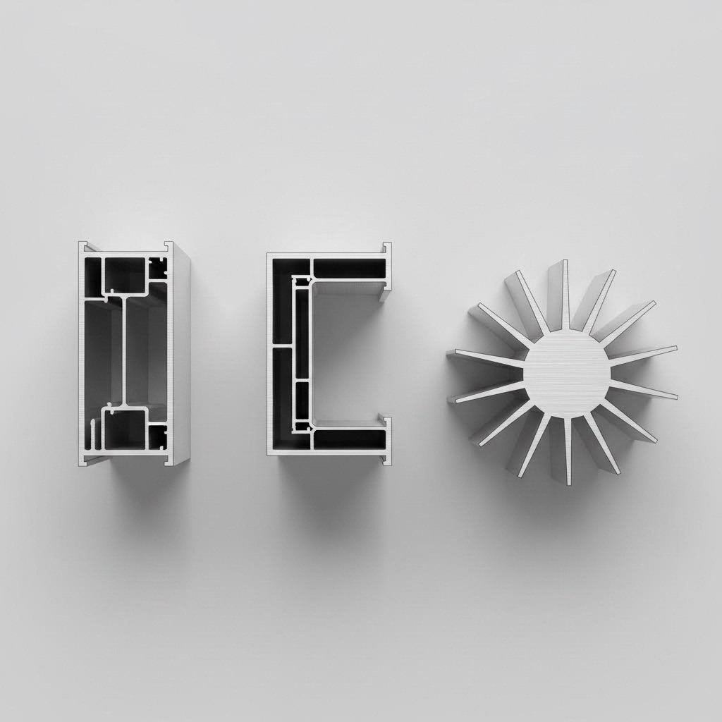 aluminum alloy profiles showing different architectural extrusion configurations