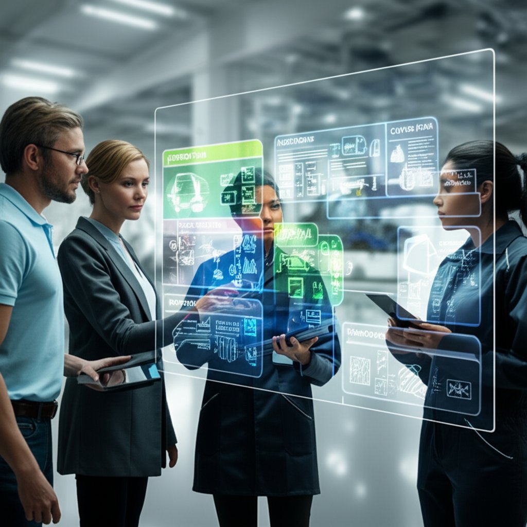 automotive engineers collaborating on a digital ppap production process