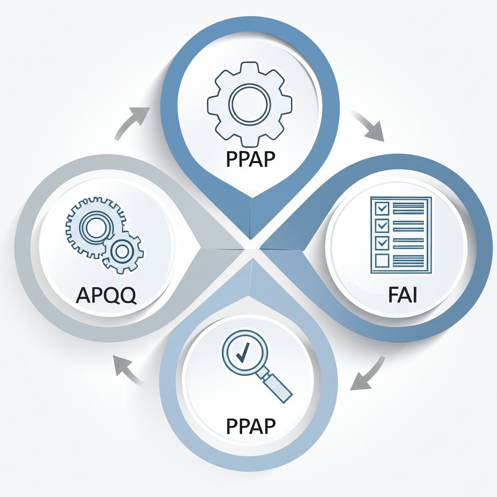 visual comparison of apqp ppap and fai processes in manufacturing