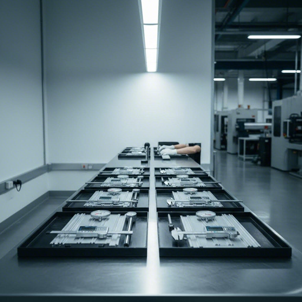 quality inspection station for aluminum extrusion dimensional verification