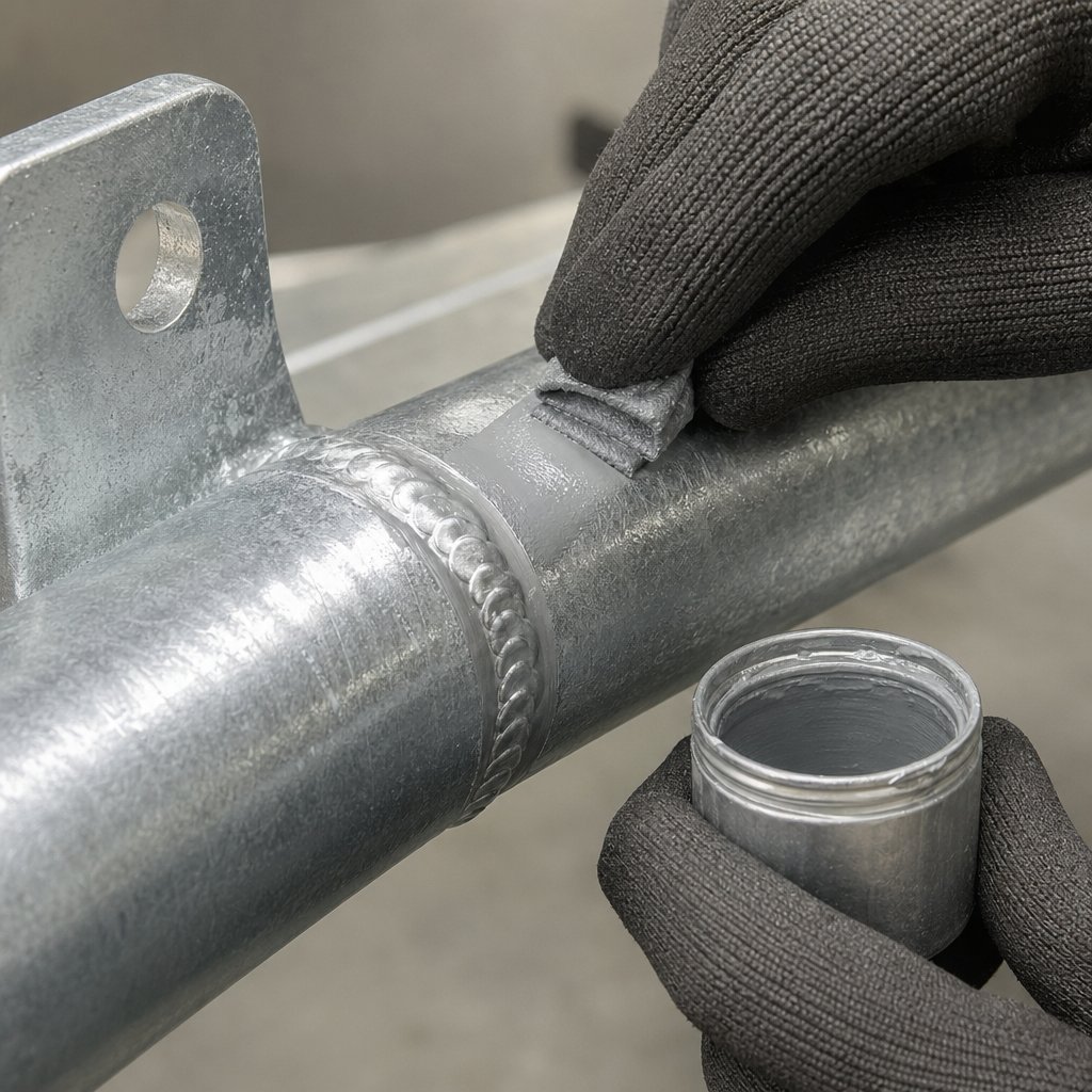 repairing corrosion protection after welding galvanised steel
