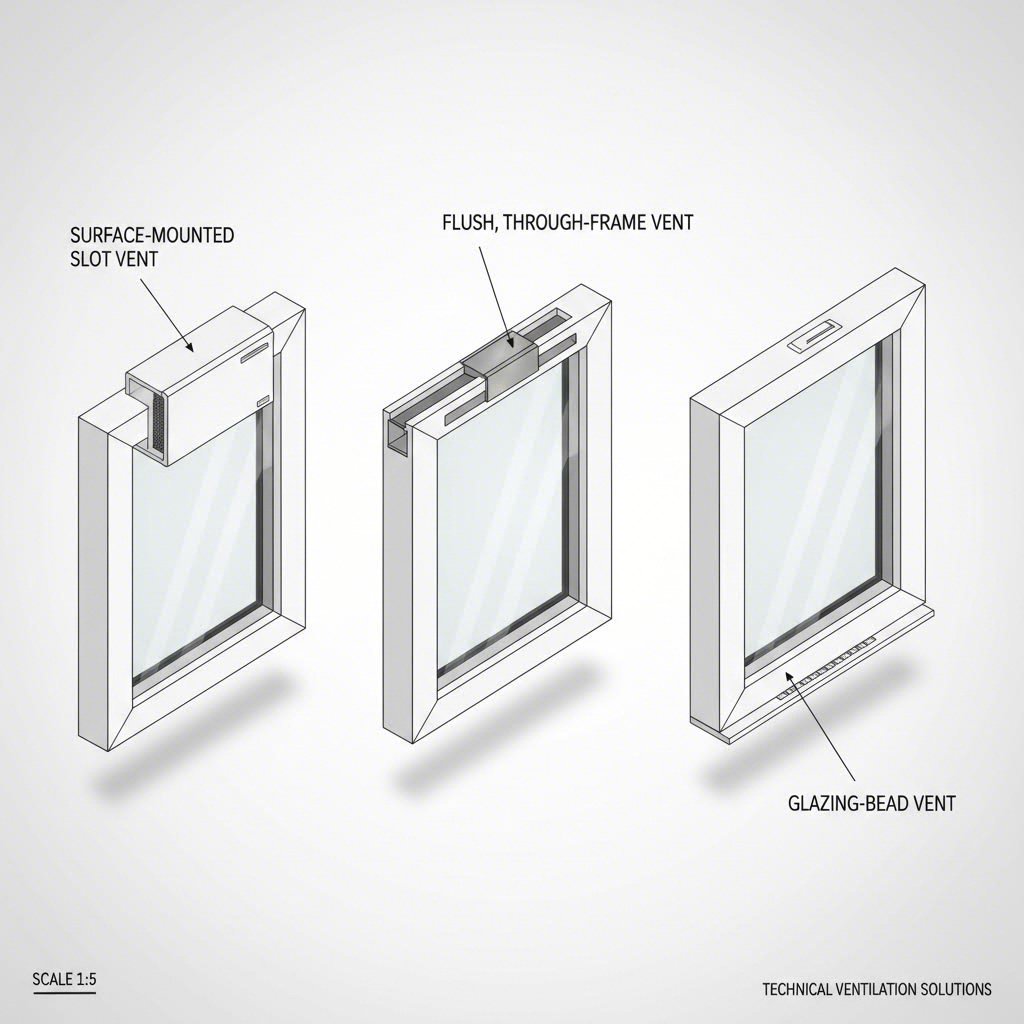 comparison of slot through frame and glazing bead trickle vent types for upvc windows
