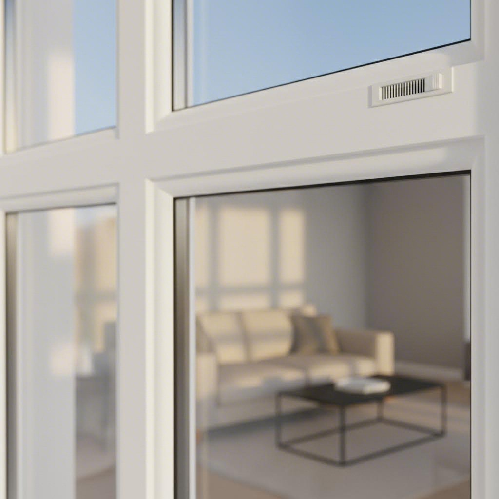 upvc window with trickle vent providing controlled ventilation in a modern home