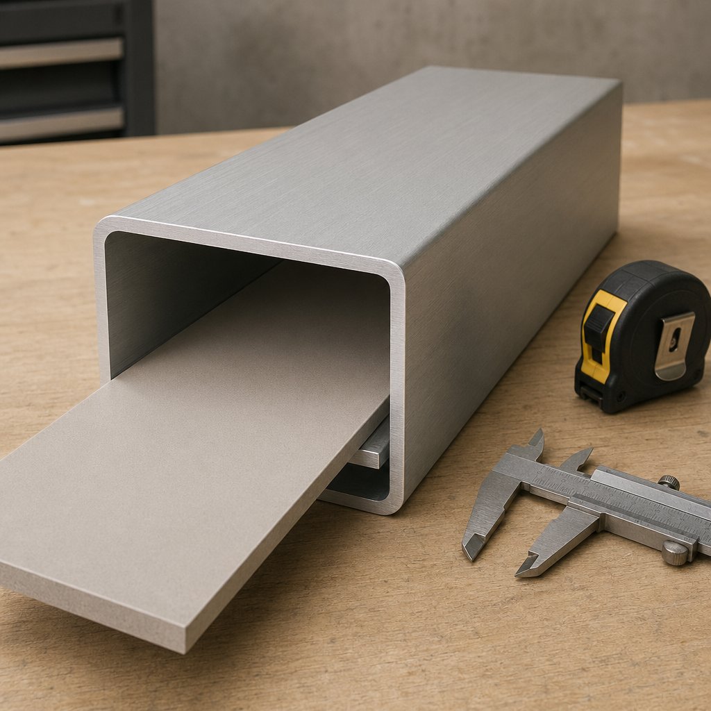 checking aluminum channel fit and key dimensions