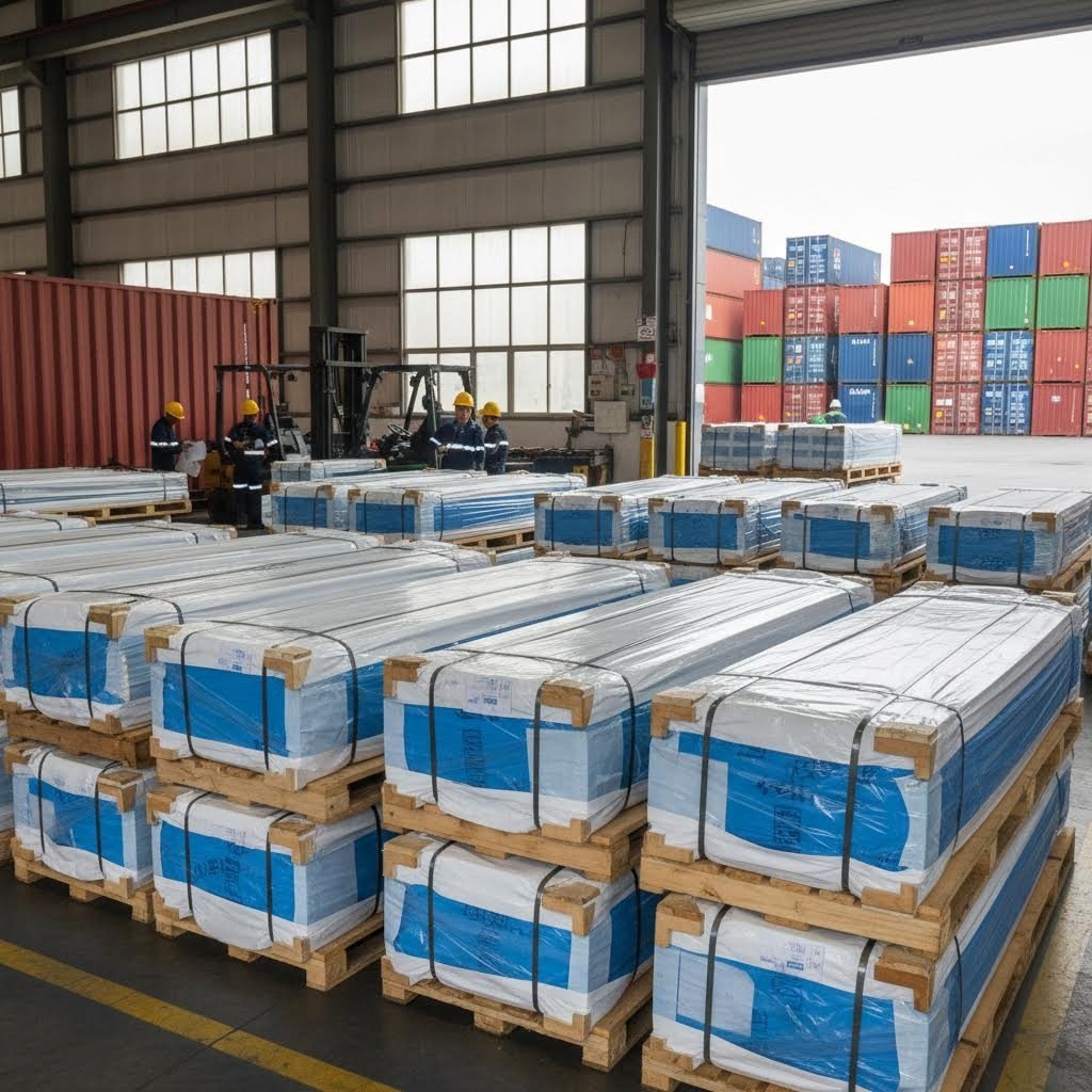 aluminum extrusion profiles prepared for international export shipment