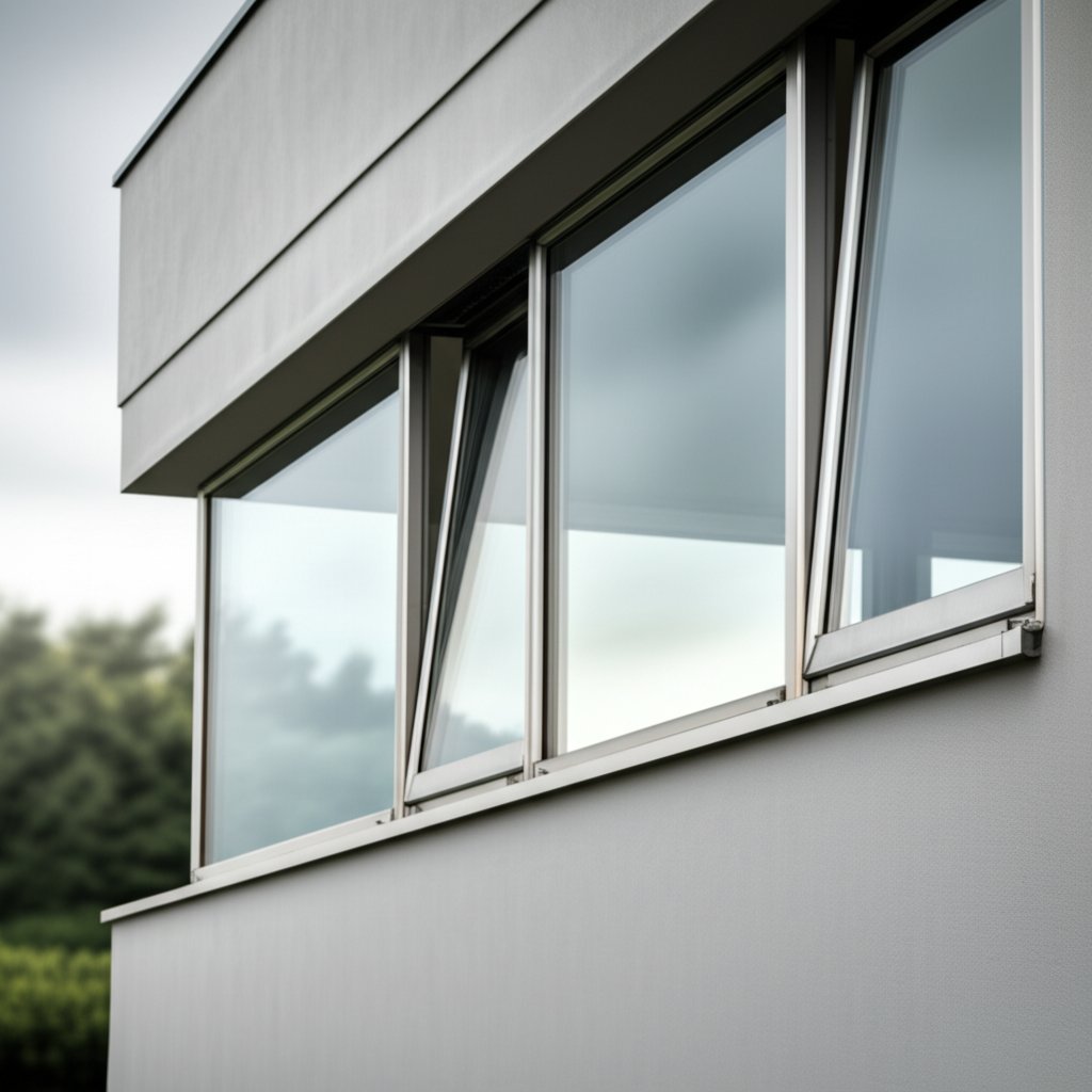 modern home exterior with aluminium window trim for a sleek durable finish