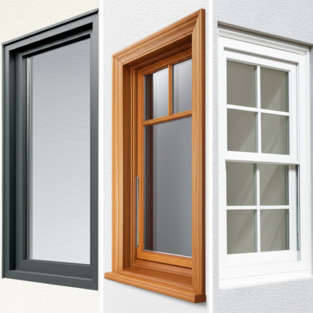 visual comparison of aluminium wood and vinyl window trim materials