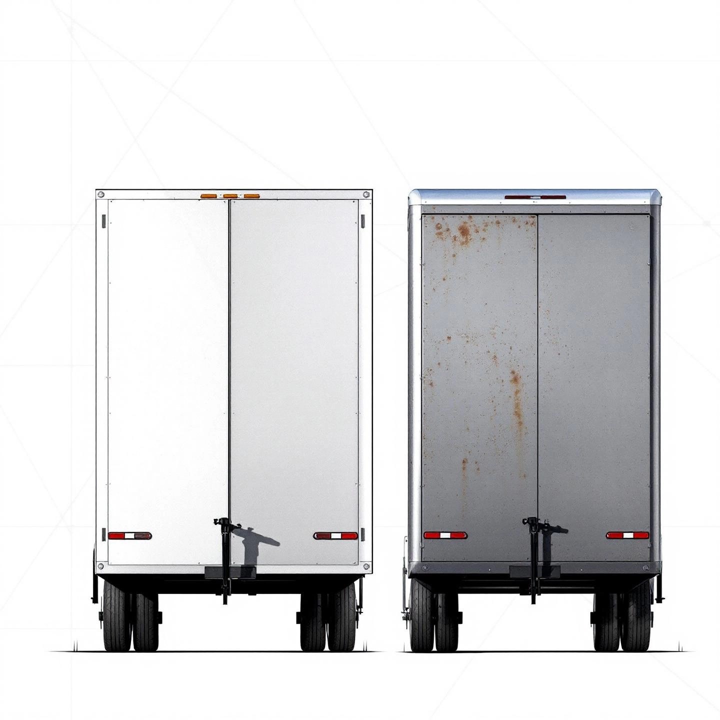 comparison of aluminum and steel trailers highlighting weight and rust resistance