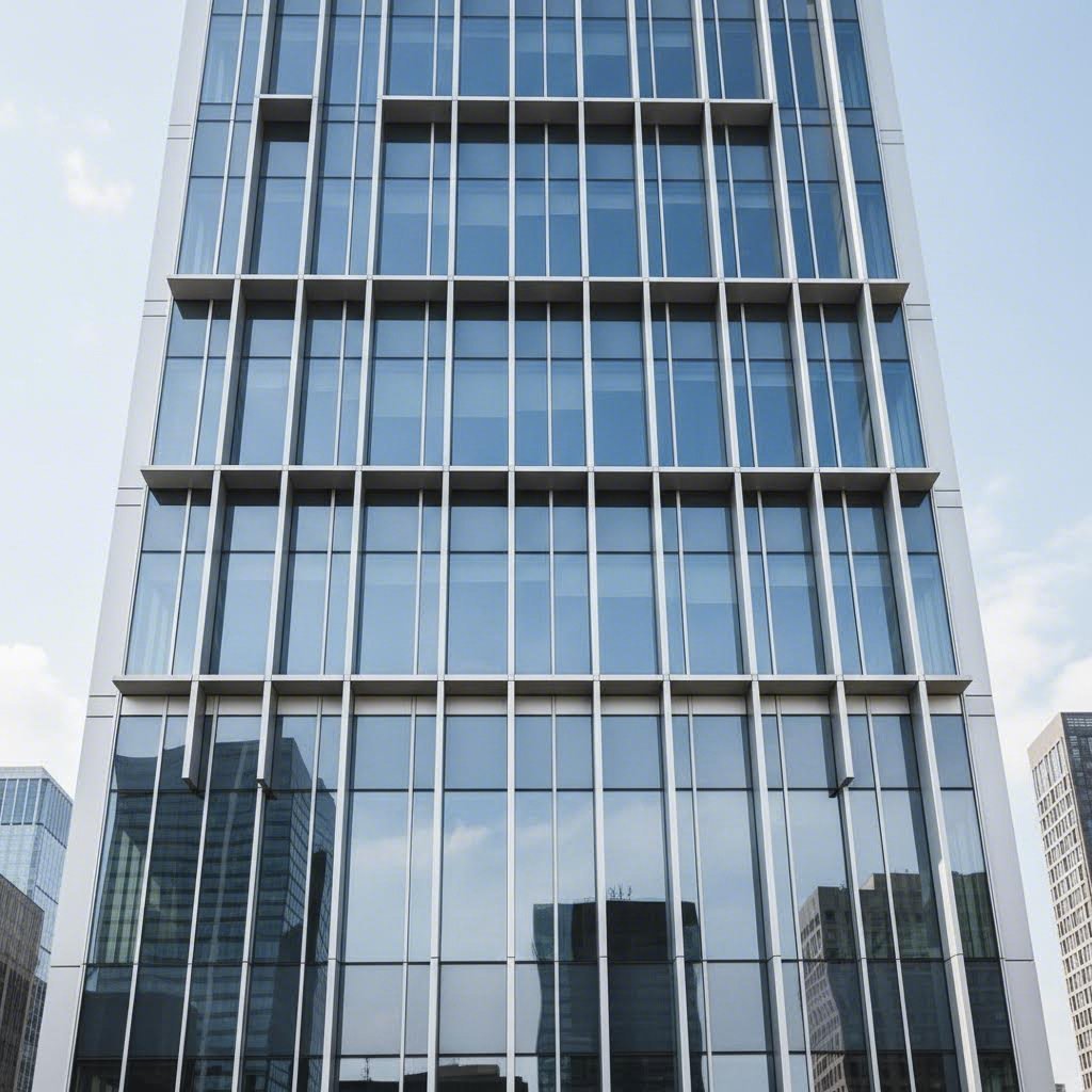 extruded aluminum frames support modern curtain wall architecture