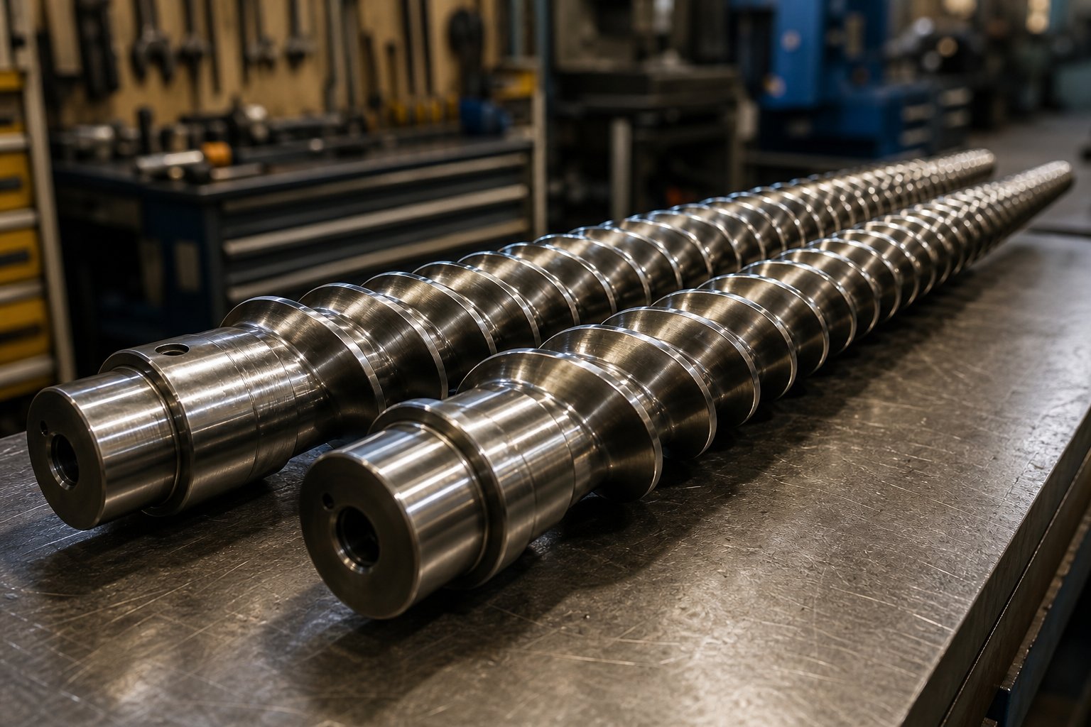 conical twin screw geometry designed for high torque feeding and gentle metering in rigid pvc extrusion