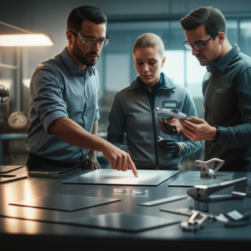 engineers evaluating aluminum alloys for automotive prototyping