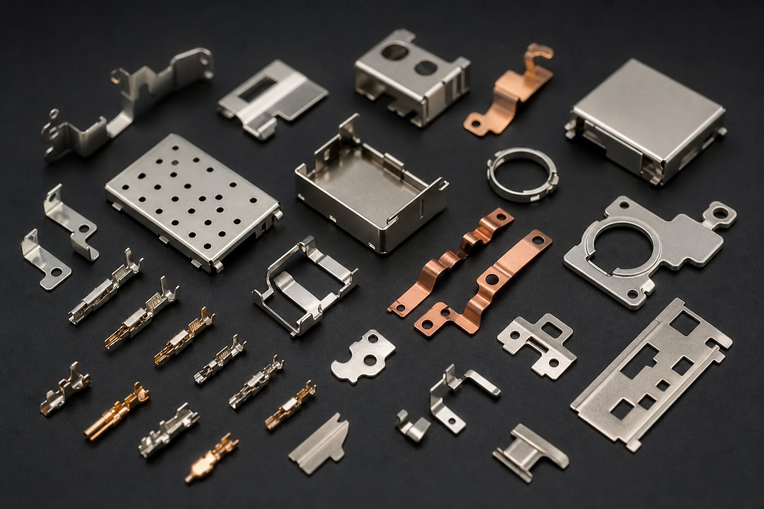 info-1-1 precision stamped components for automotive electronics and medical applications produced by progressive dies