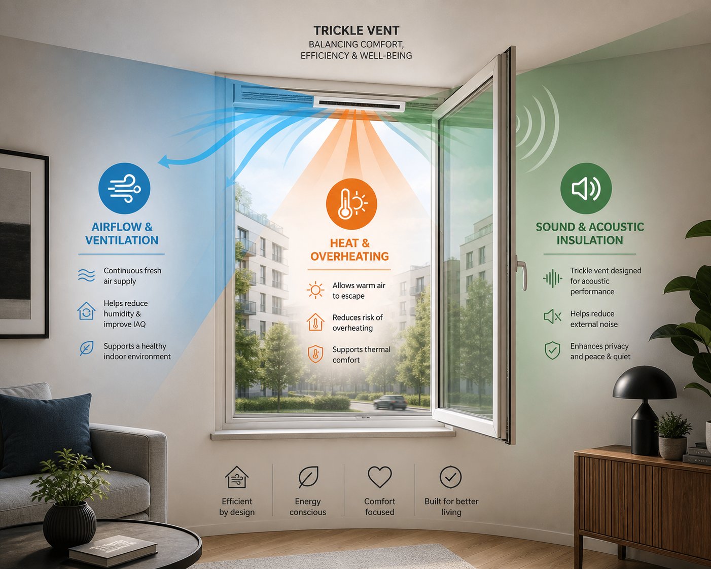 three uk building regulations converge on the window vent opening balancing airflow sound insulation and overheating requirements
