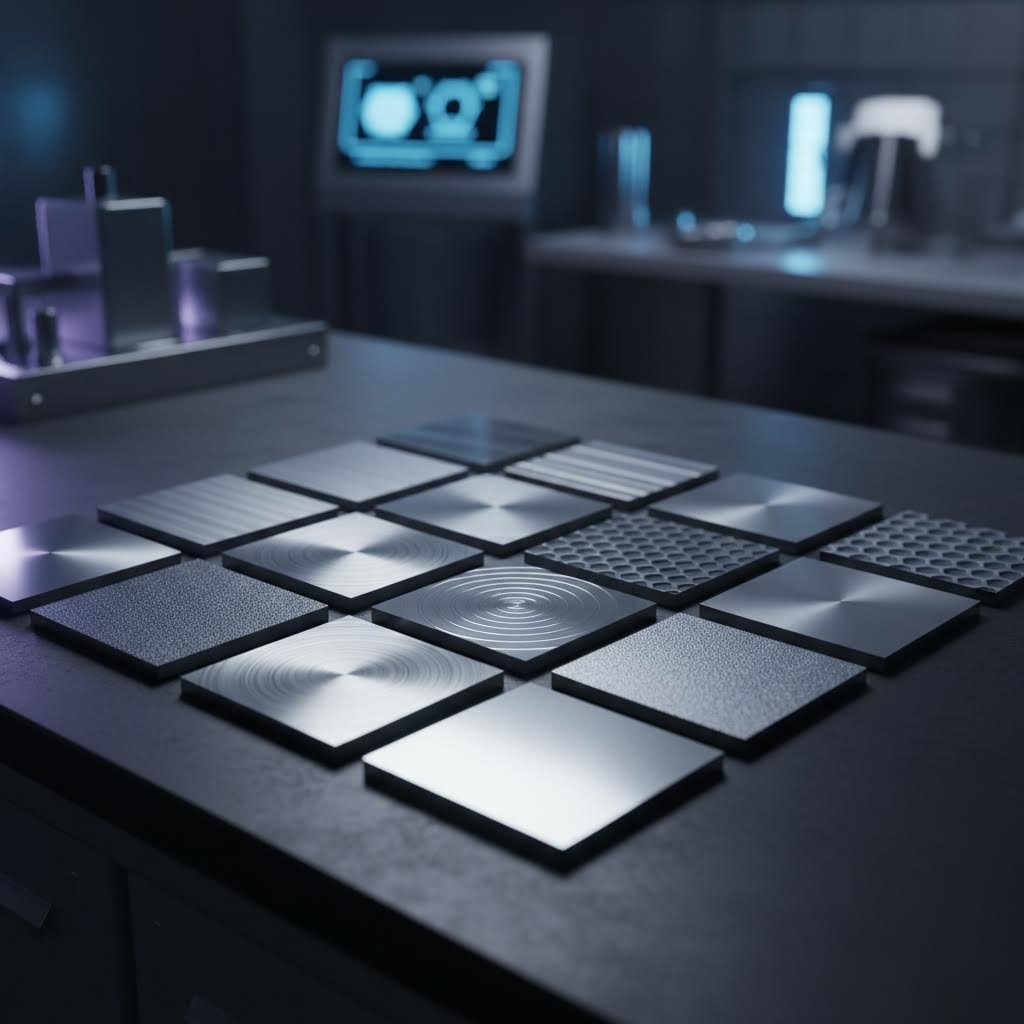 aluminum alloy samples showing varying surface finishes for window applications