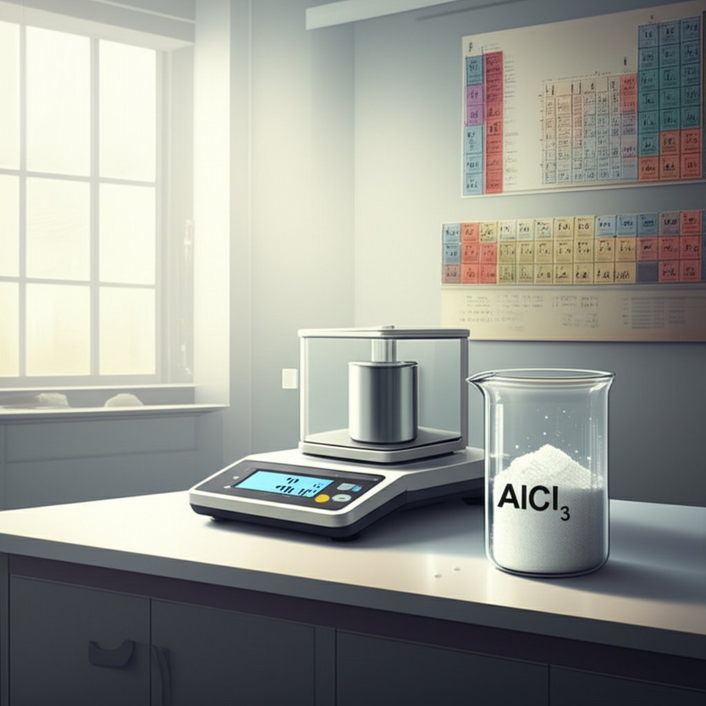 laboratory tools used for calculating aluminum chloride molar mass