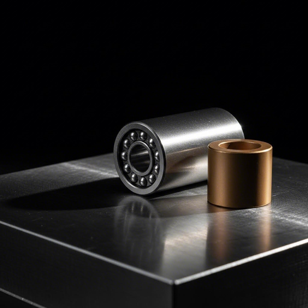 ball bearing and plain guide bushings side by side for stamping die applications