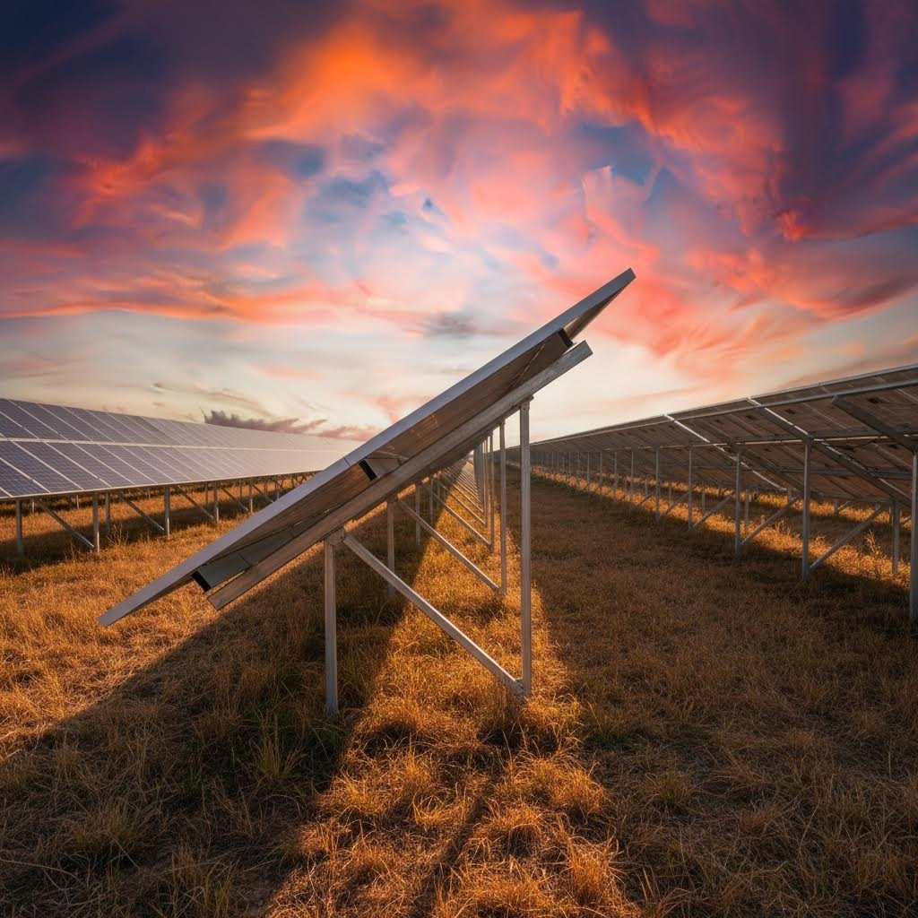 ground mounted solar array showcasing heavy duty aluminum frame profiles