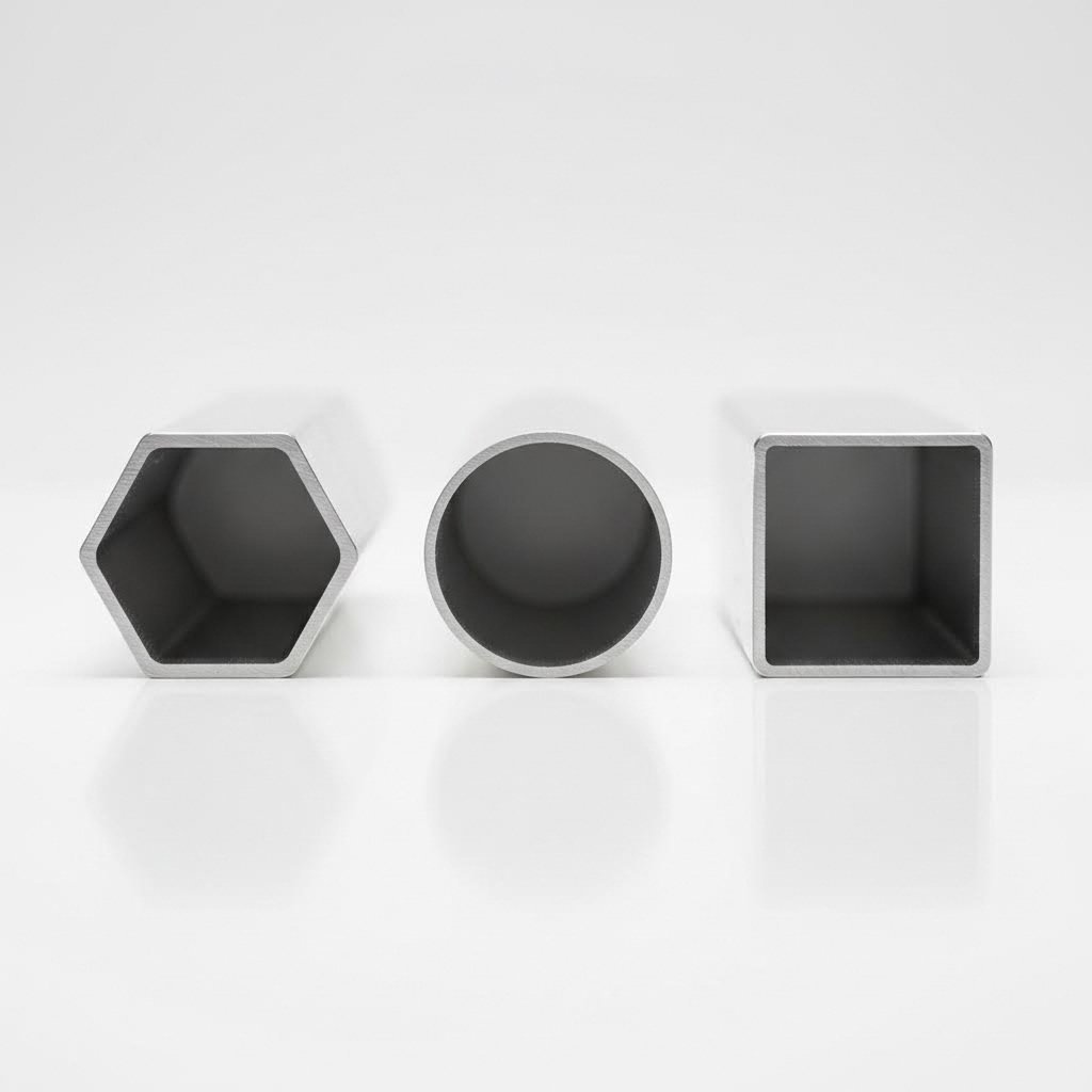 comparison of hexagonal round and square aluminum extrusion profile geometries