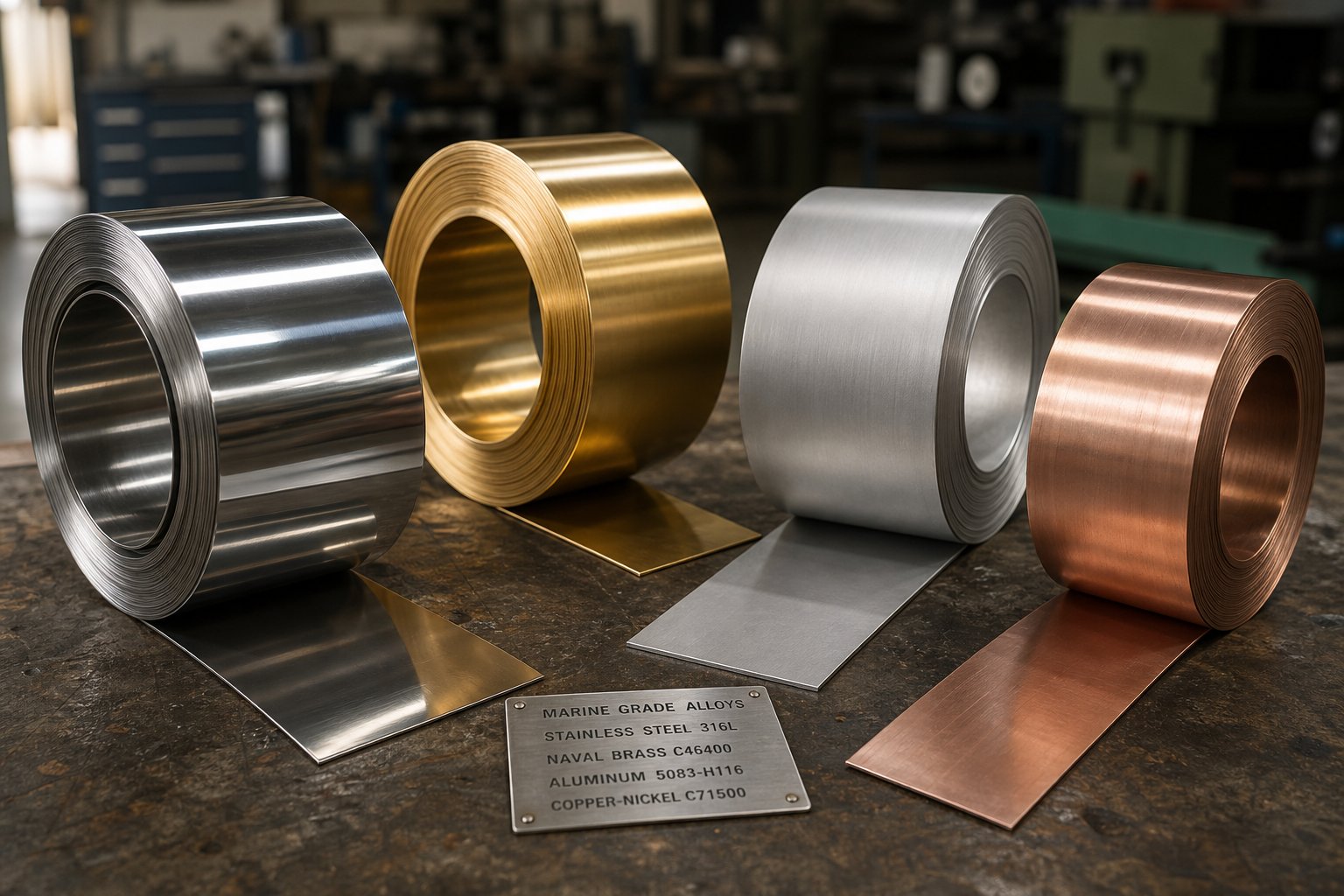 info-1-1 marine grade alloy coils including stainless steel naval brass aluminum and copper nickel used in progressive die stamping
