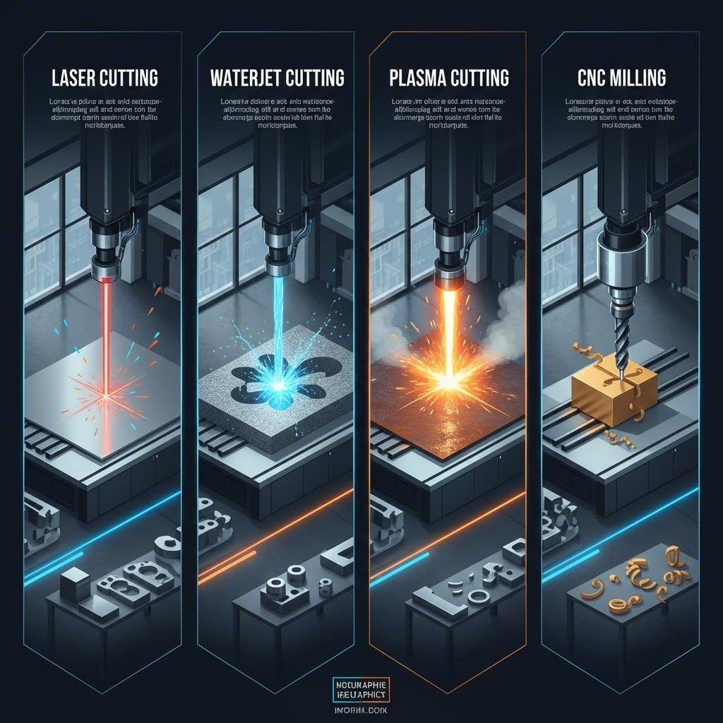 comparison of cutting technologies laser waterjet plasma and cnc milling systems