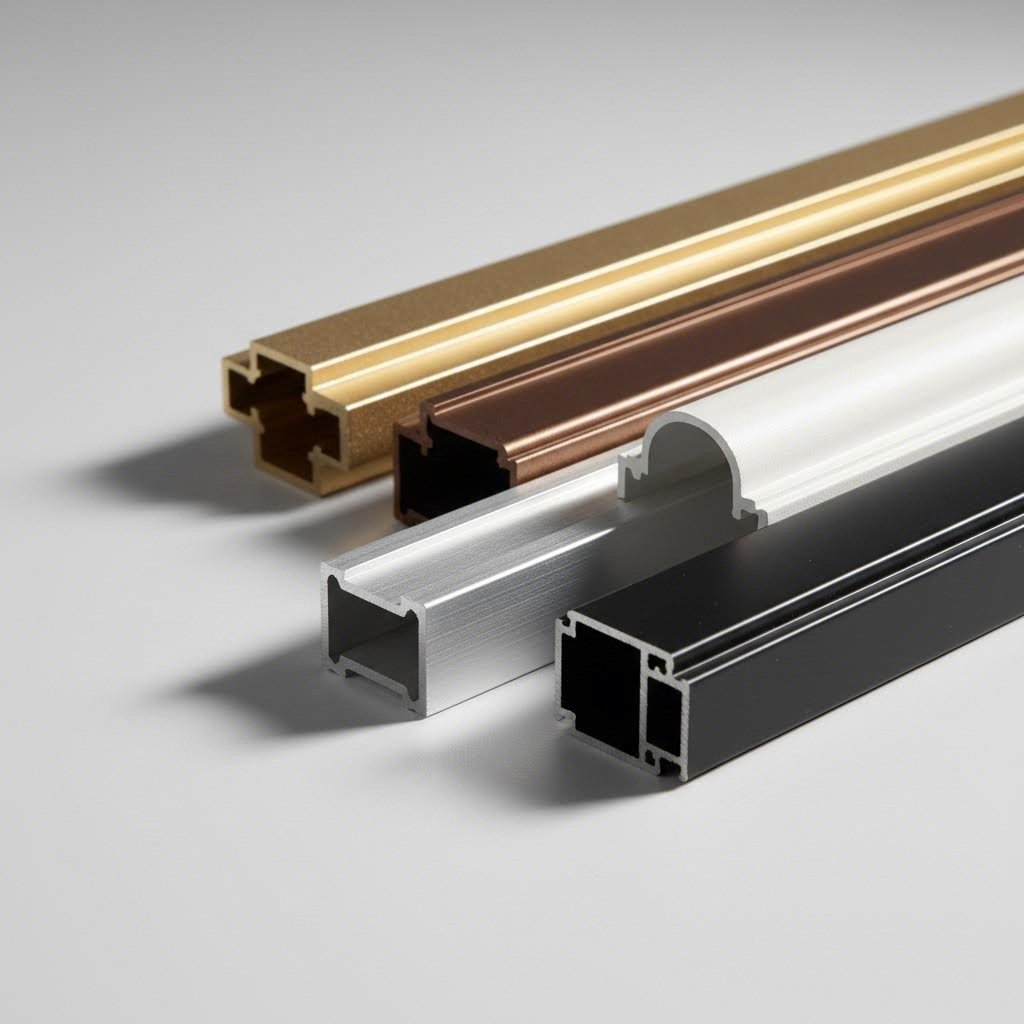 range of aluminum surface finishes from anodizing to powder coating options