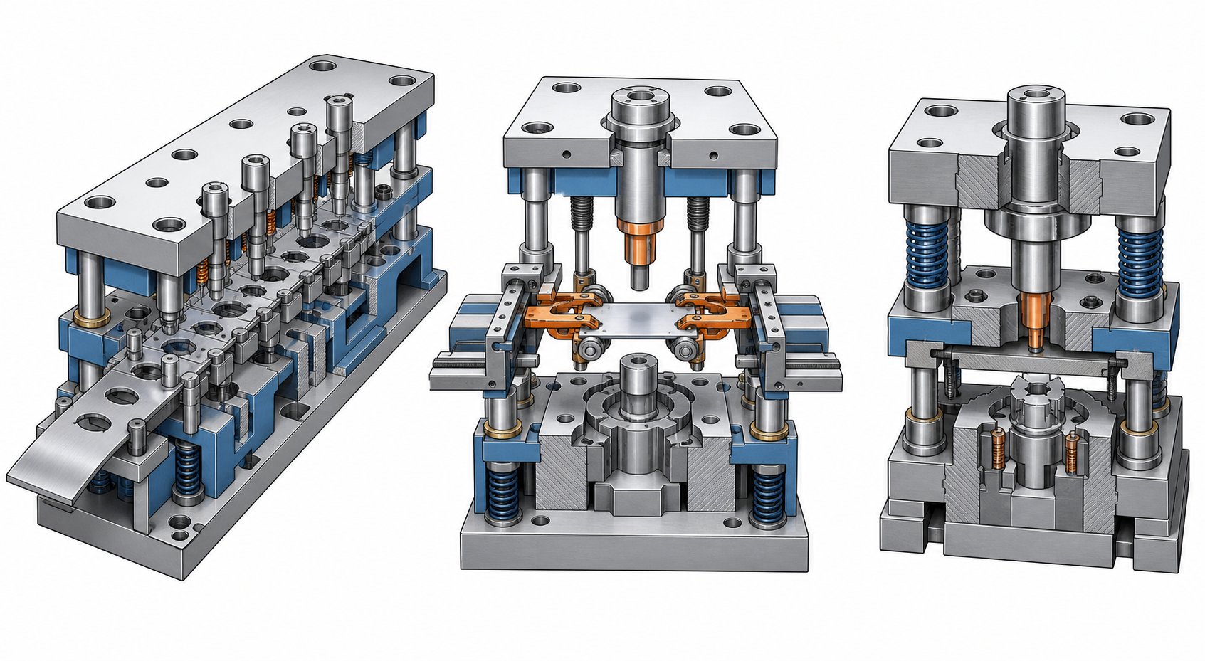 info-1-1 three primary stamping die architectures progressive transfer and compound die configurations