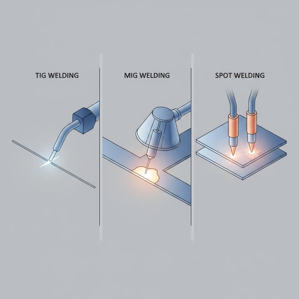 comparison of tig mig and spot welding methods used in sheet metal fabrication