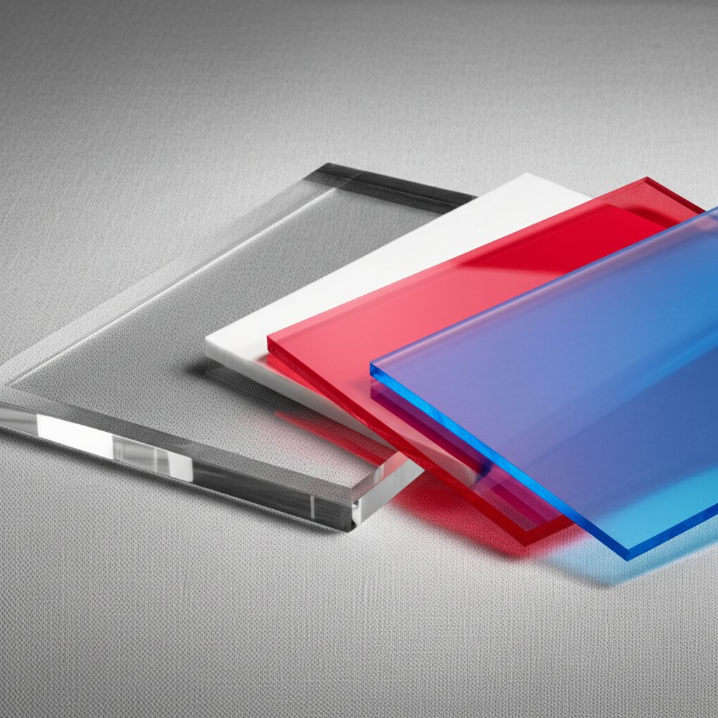 comparison of common rigid plastic sheet types showcasing different material finishes