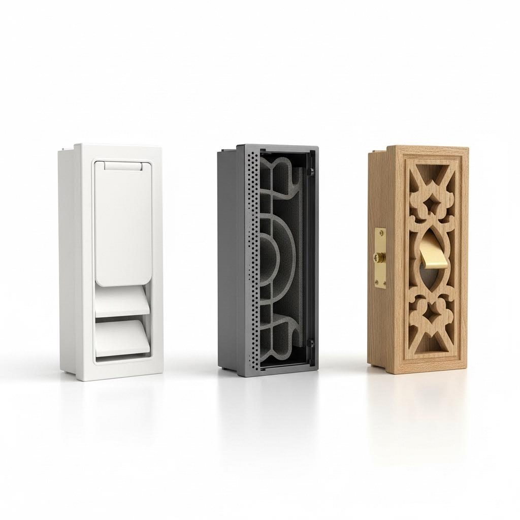 different trickle vent types including standard acoustic and timber finished options suit various window materials and requirements