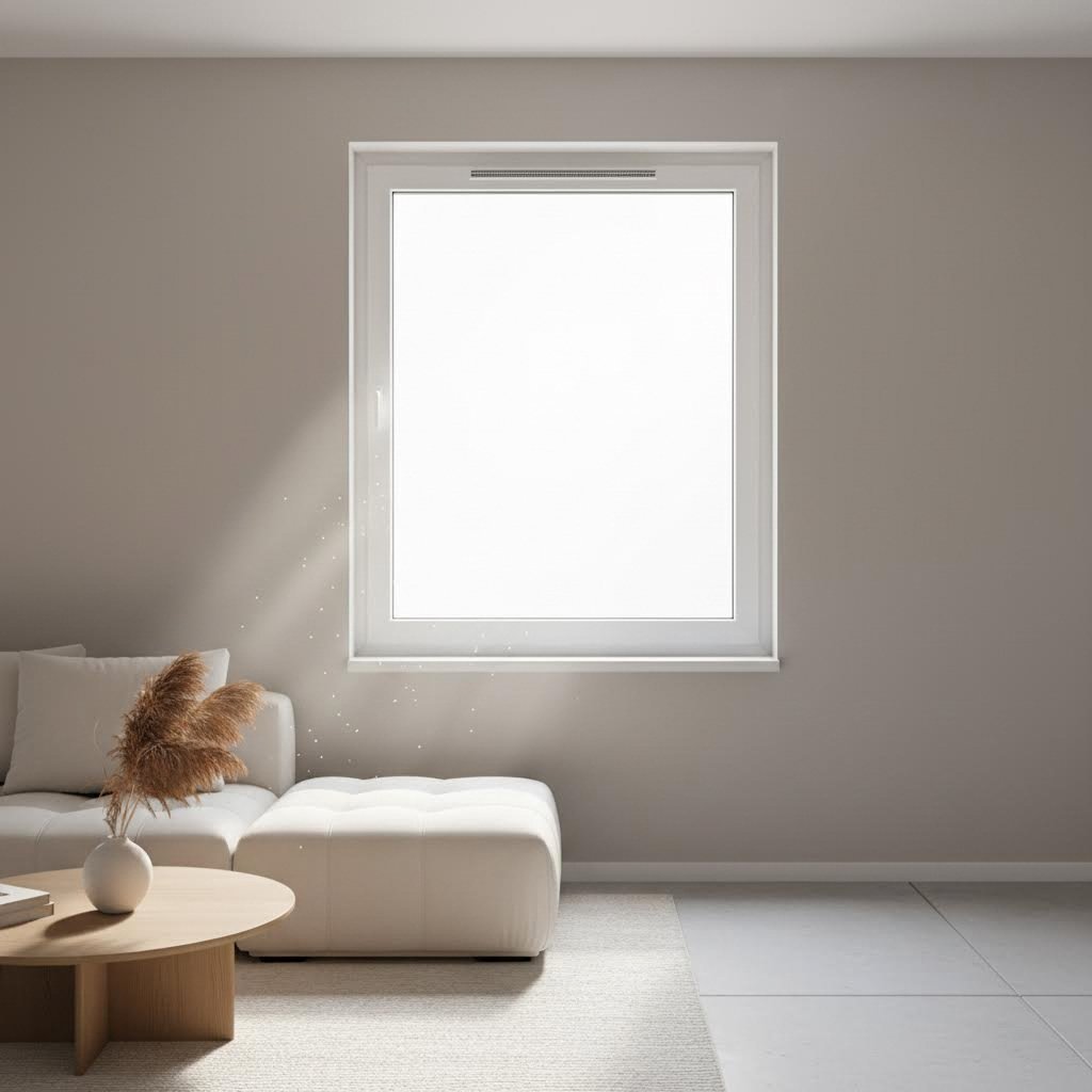 trickle vents installed at the top of window frames provide continuous fresh air while maintaining home security