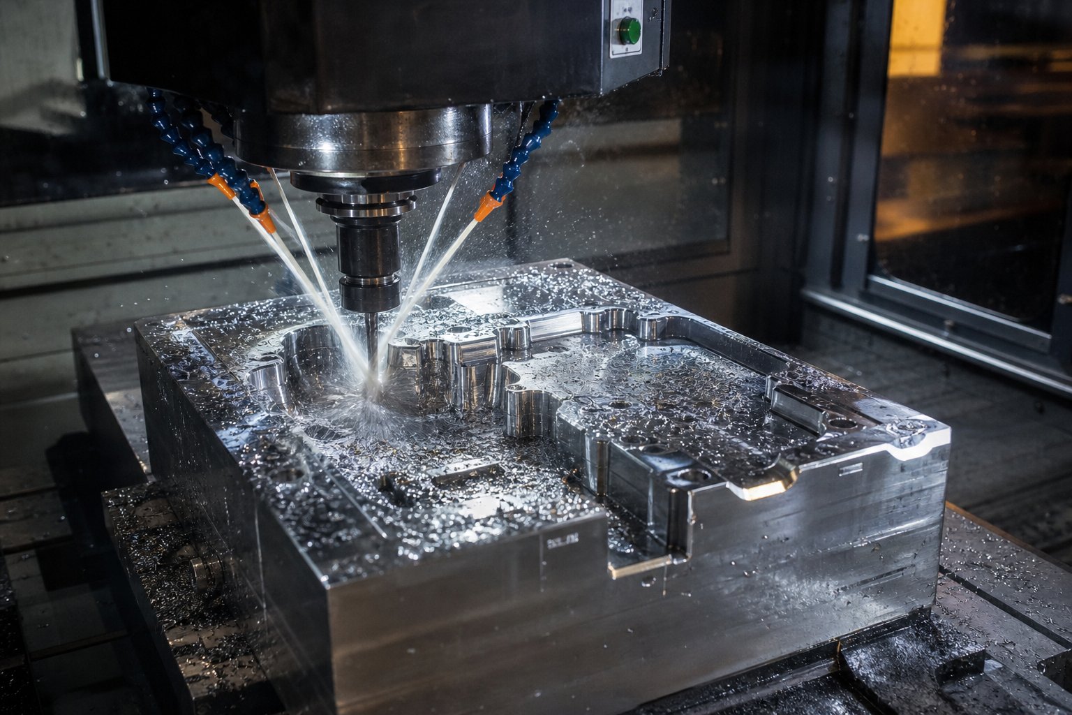 cnc machining of a custom stamping die cavity from hardened tool steel