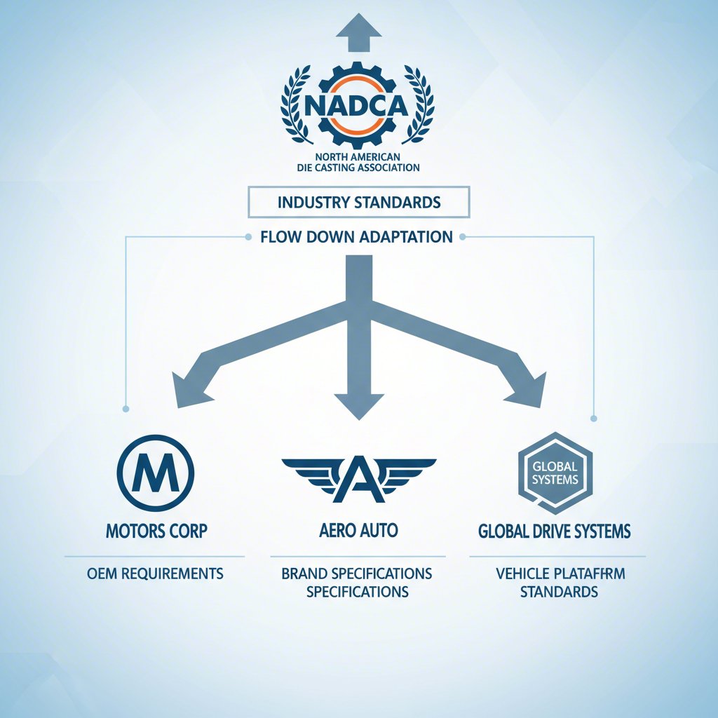 diagram showing the relationship between industry wide nadca standards and specific oem standards