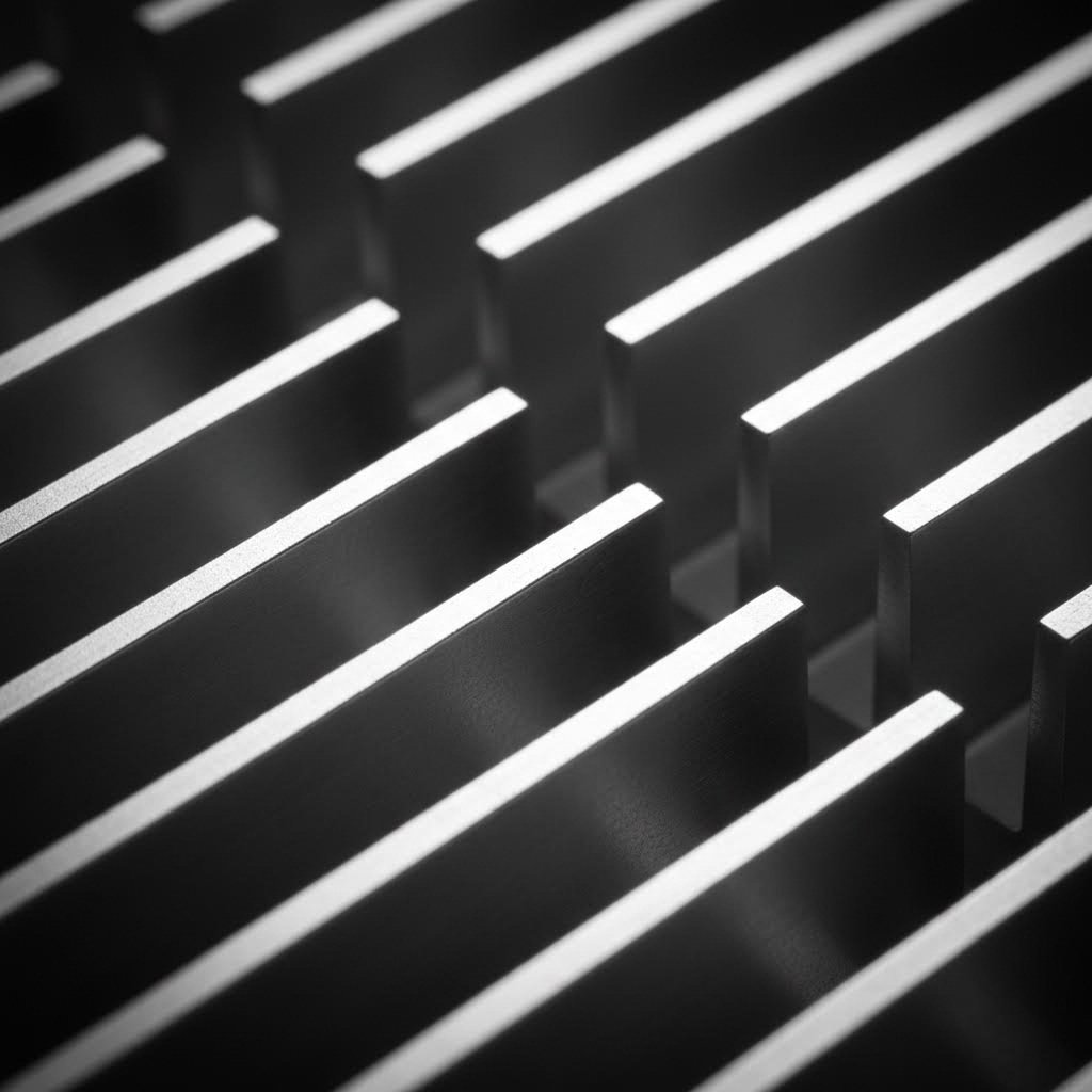 precision aluminum heat sink fins demonstrating optimal spacing for convective cooling