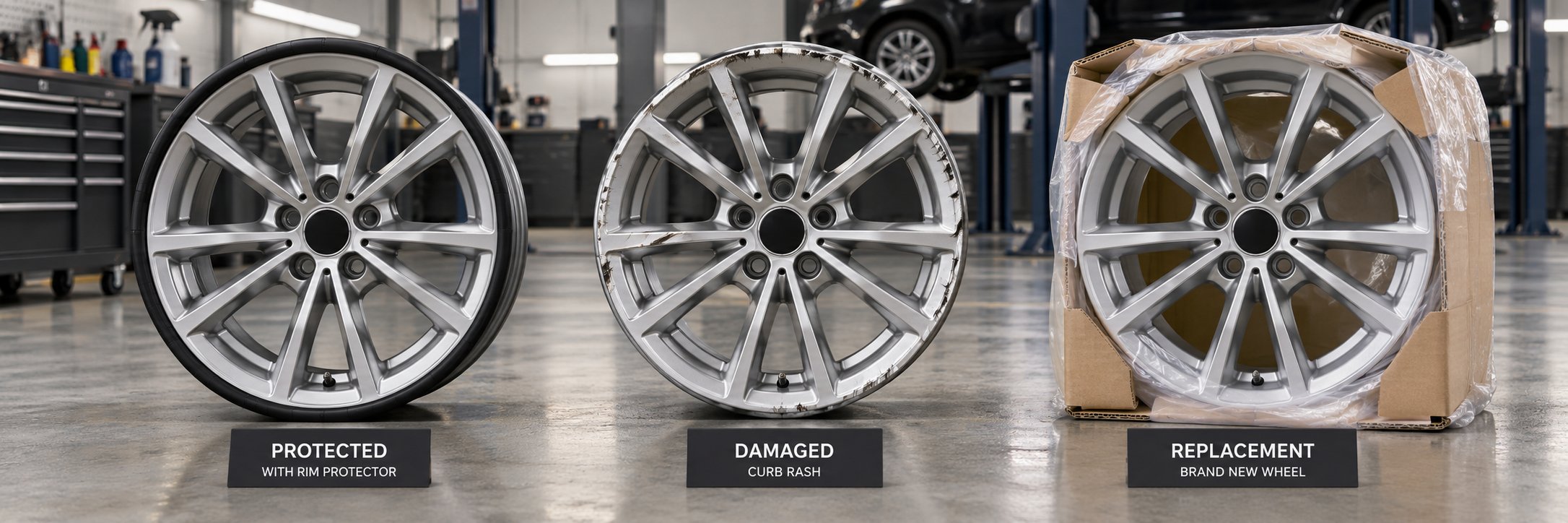 comparing wheel protection curb rash repair and full replacement helps drivers evaluate the most cost effective option