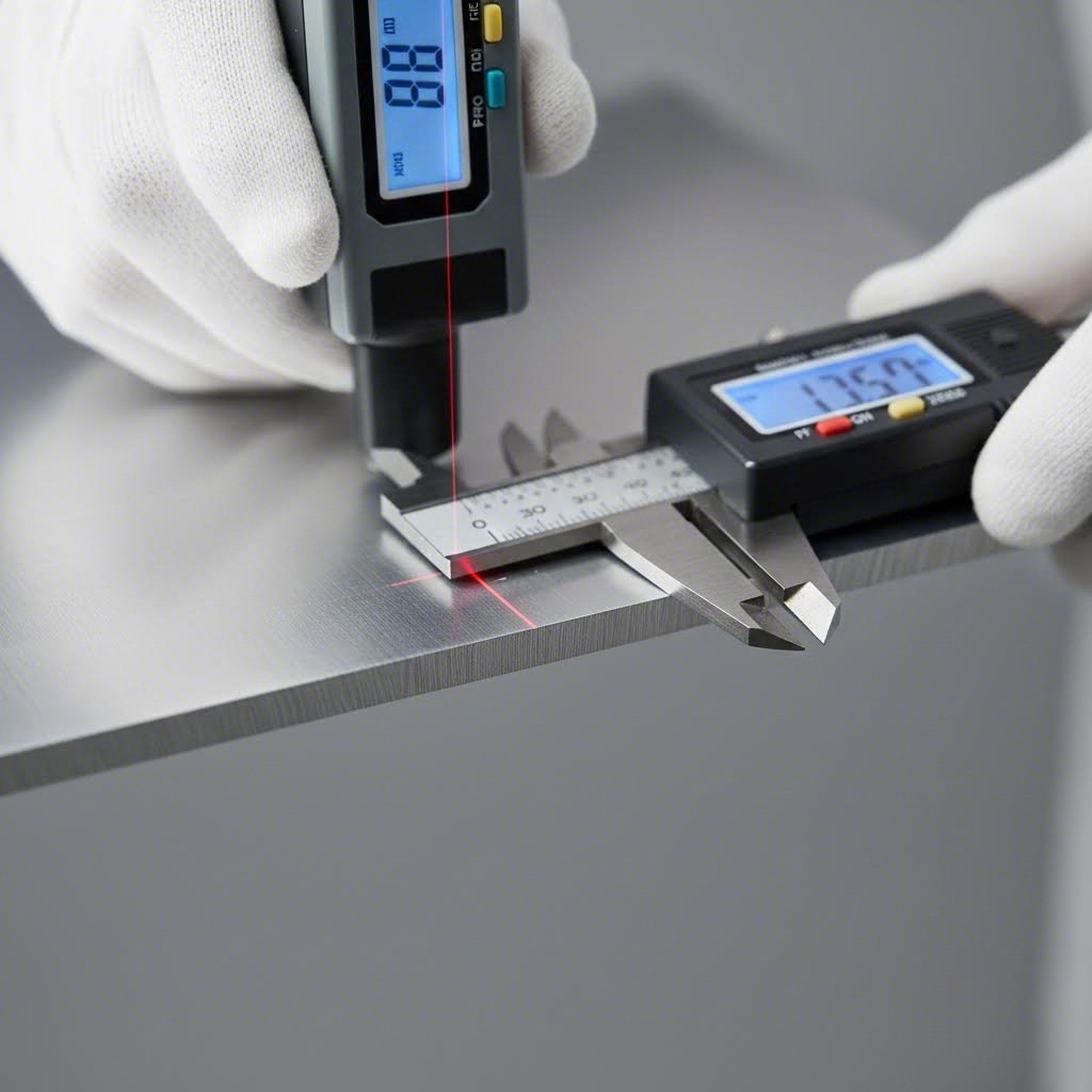 quality inspection of sheared metal edges using precision measuring instruments