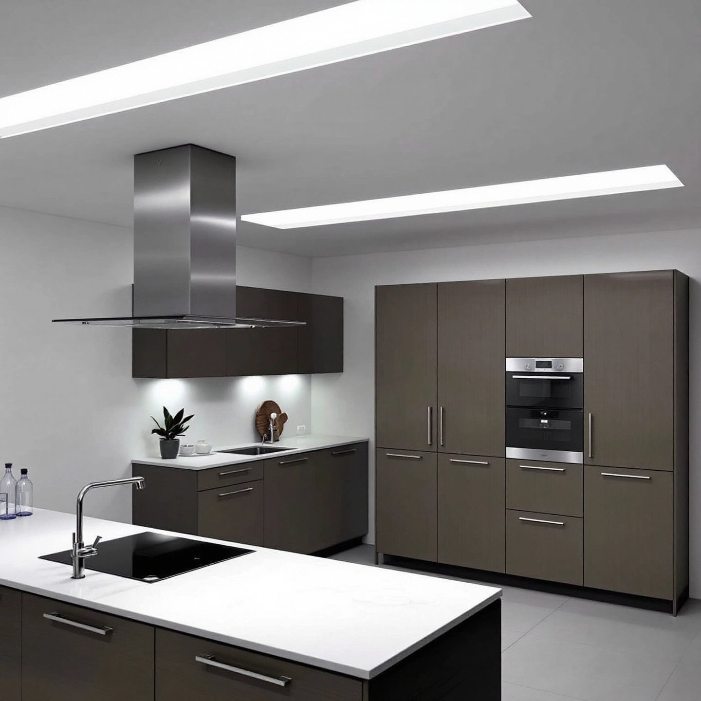 modern kitchen with sleek profile handles for a minimalist look