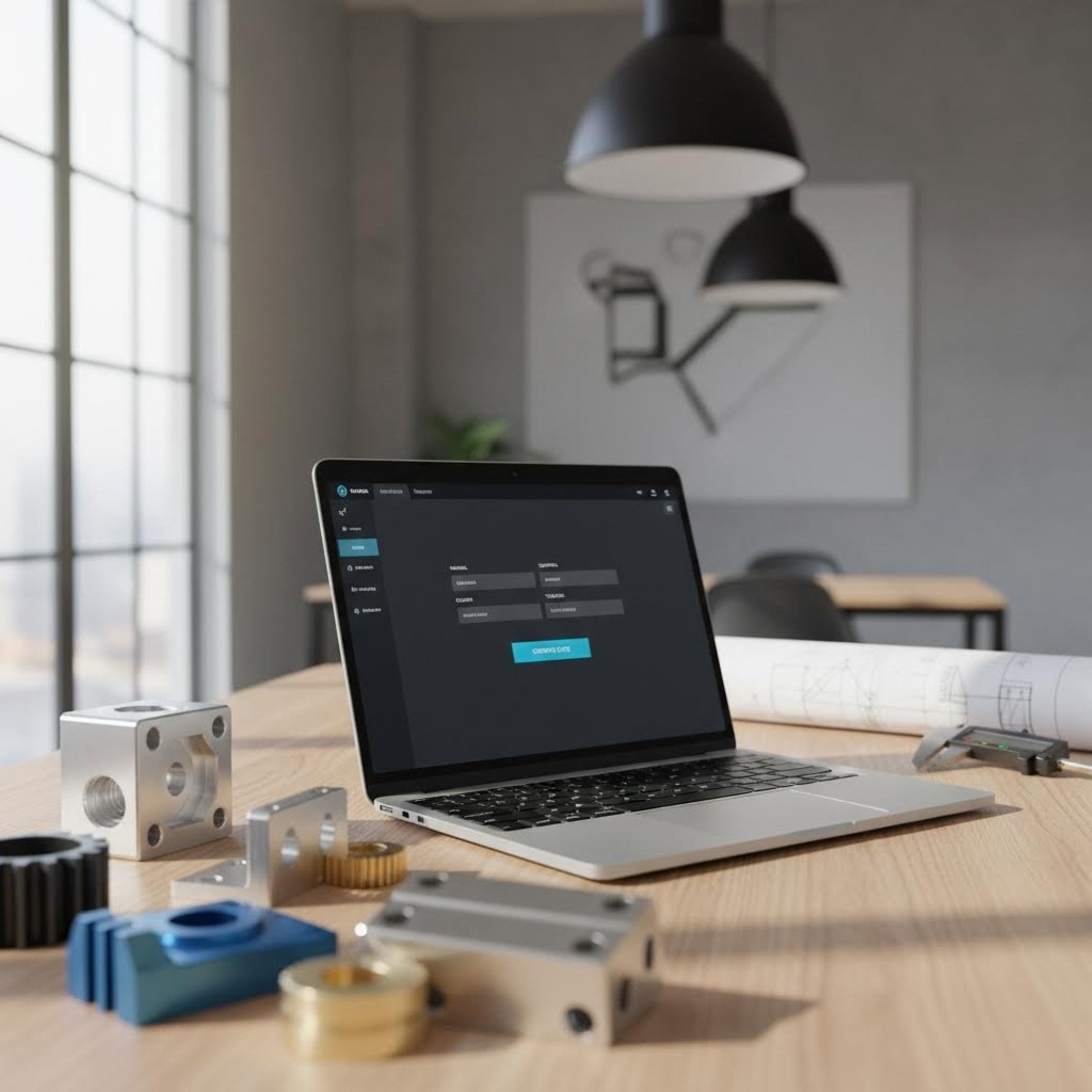 online cnc ordering platform interface with sample precision machined components