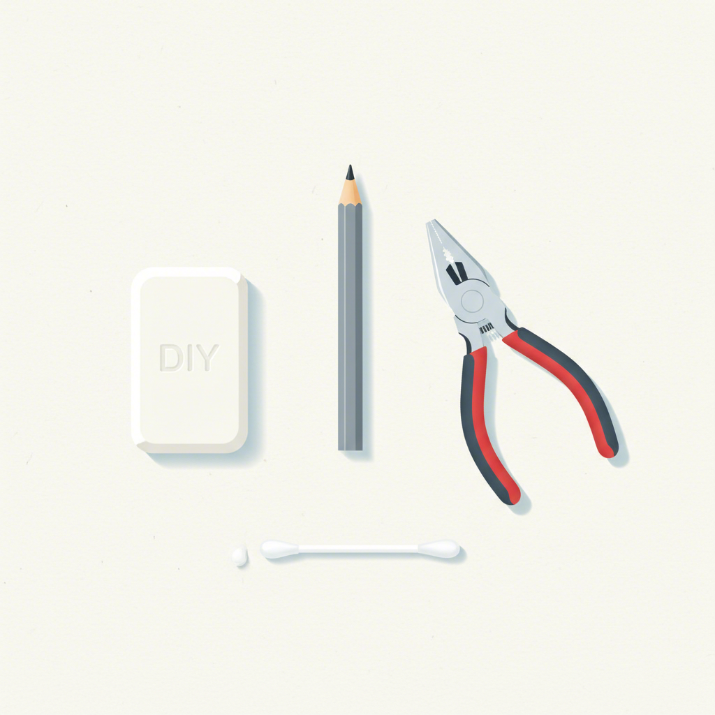 a collection of common household items used for diy zipper lubrication and repair