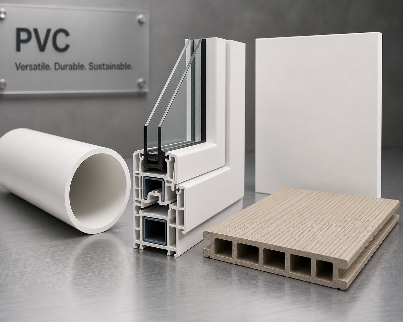 range of pvc products manufactured using conical twin screw extrusion systems