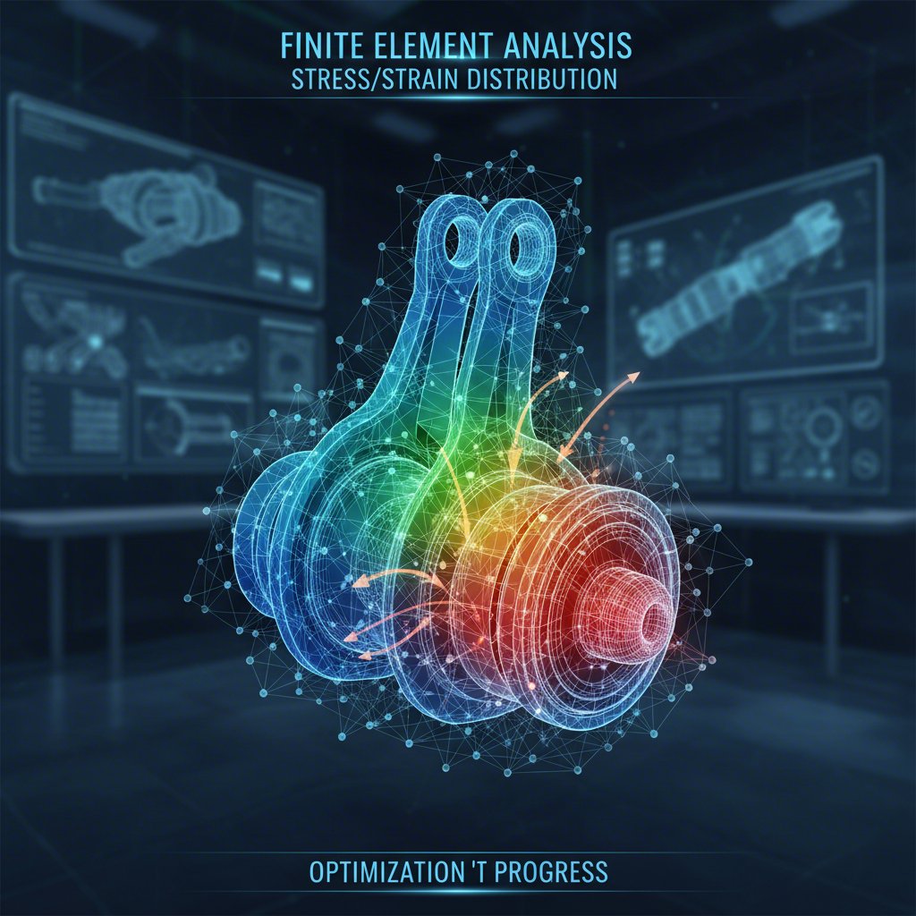 finite element analysis fea simulation visualizing material flow and stress on a metal part