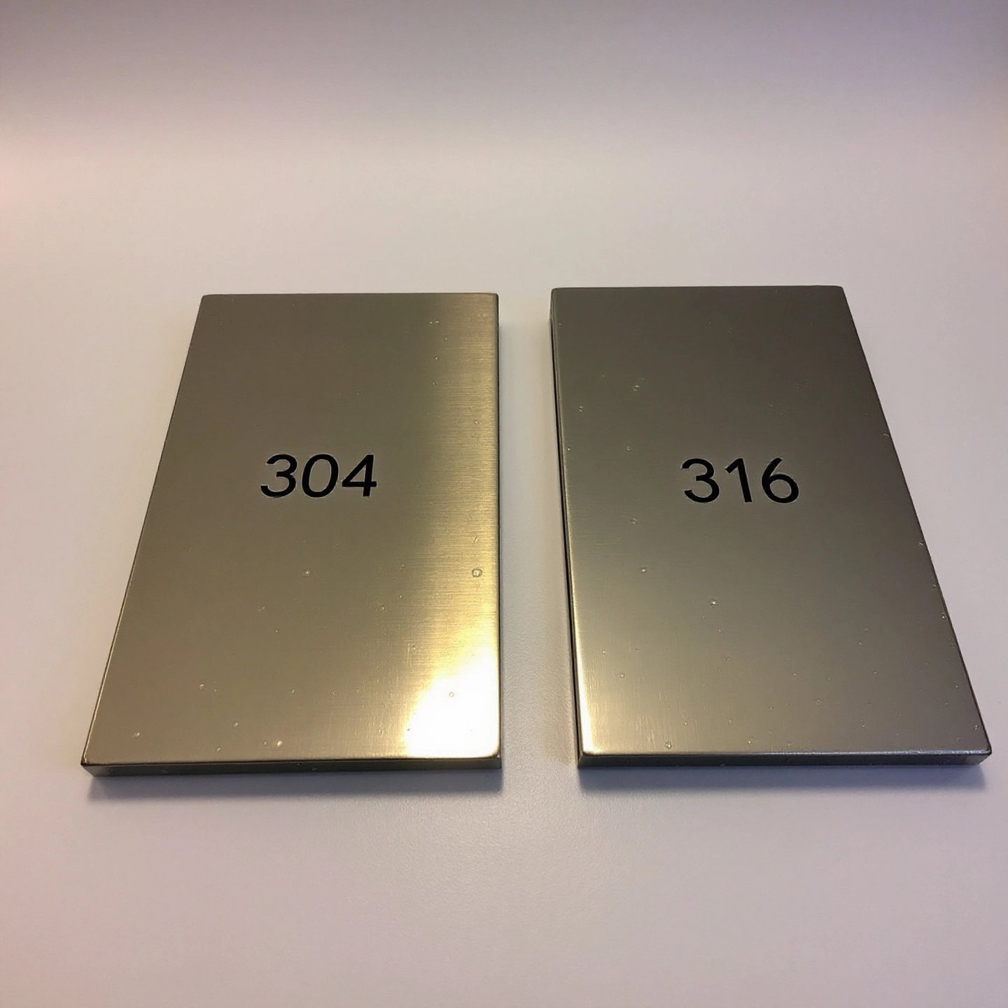 visual comparison of 304 and 316 stainless steel highlighting corrosion resistance differences