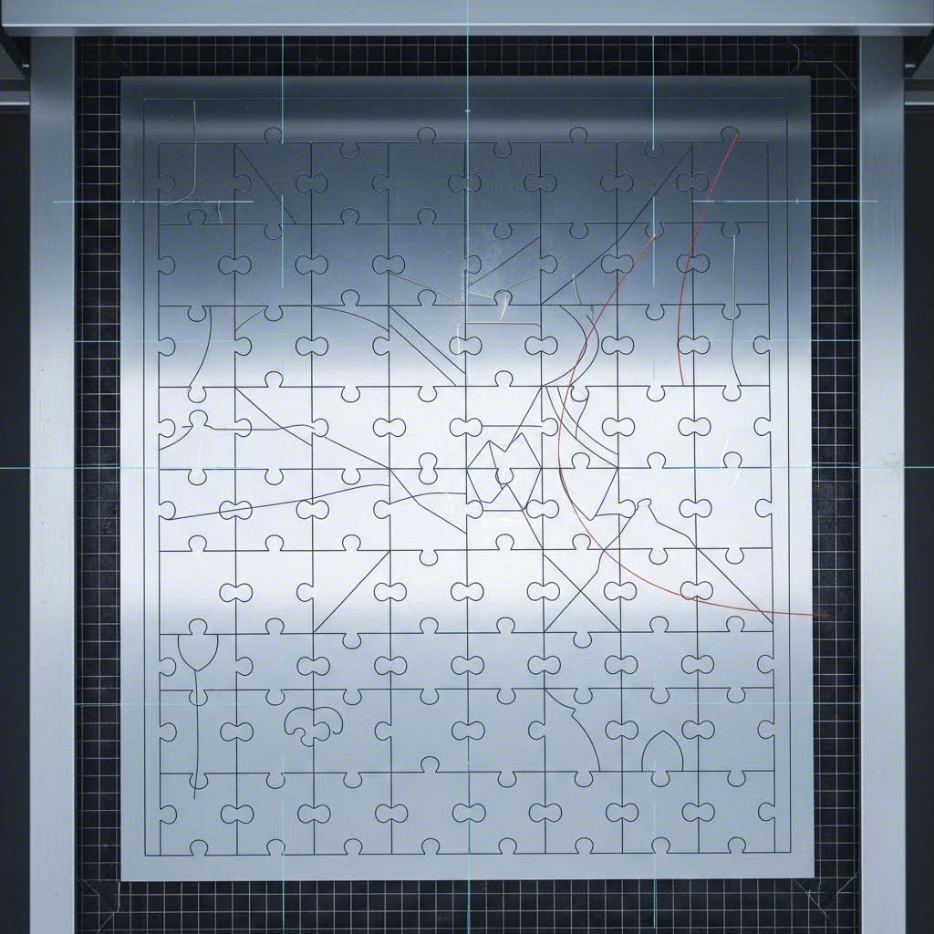 optimized part nesting layout on laser cutting bed for material efficiency